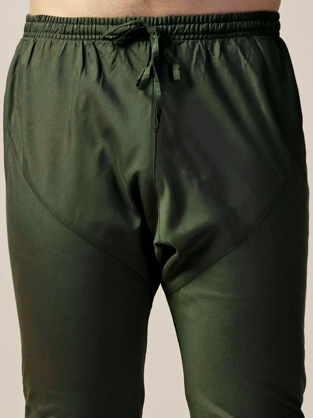 Green Art Silk Solid Churidar Elasticated - Image 5