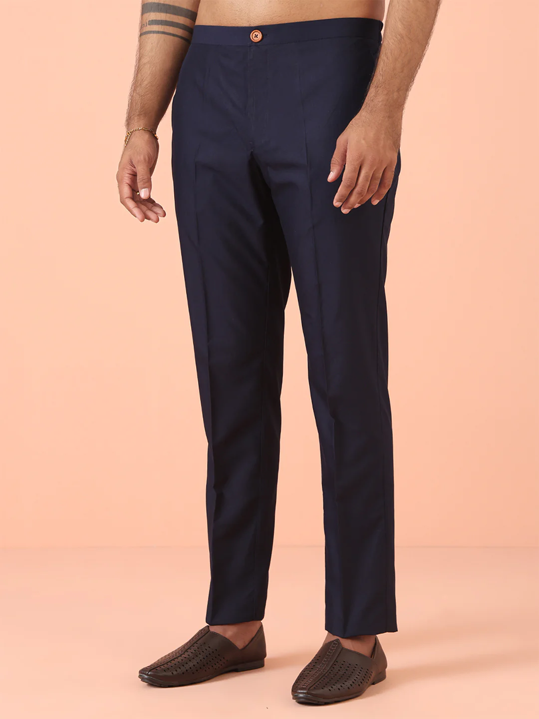 Navy Ombre Metallic Kurta Trouser Set - Image 6