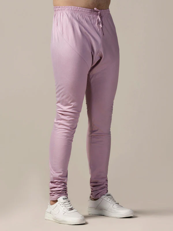 Pink Satin Blend Solid Churidar Elasticated - Image 2