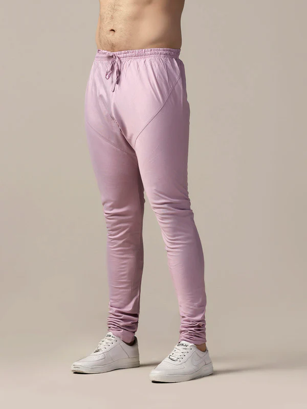 Pink Satin Blend Solid Churidar Elasticated - Image 3