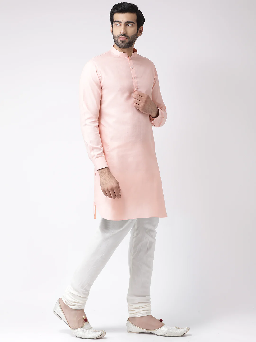Kisah Men Pink Kurta Churidar Set - Image 2
