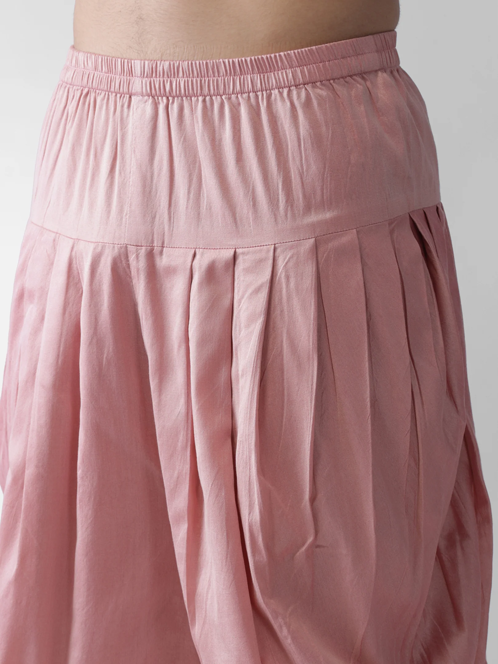 Men Pink Kurta Dhoti Set - Image 6
