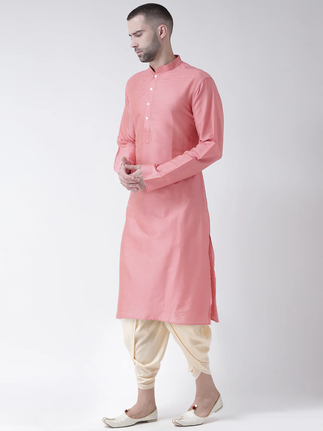 Kisah Men Pink Kurta Dhoti Set - Image 3