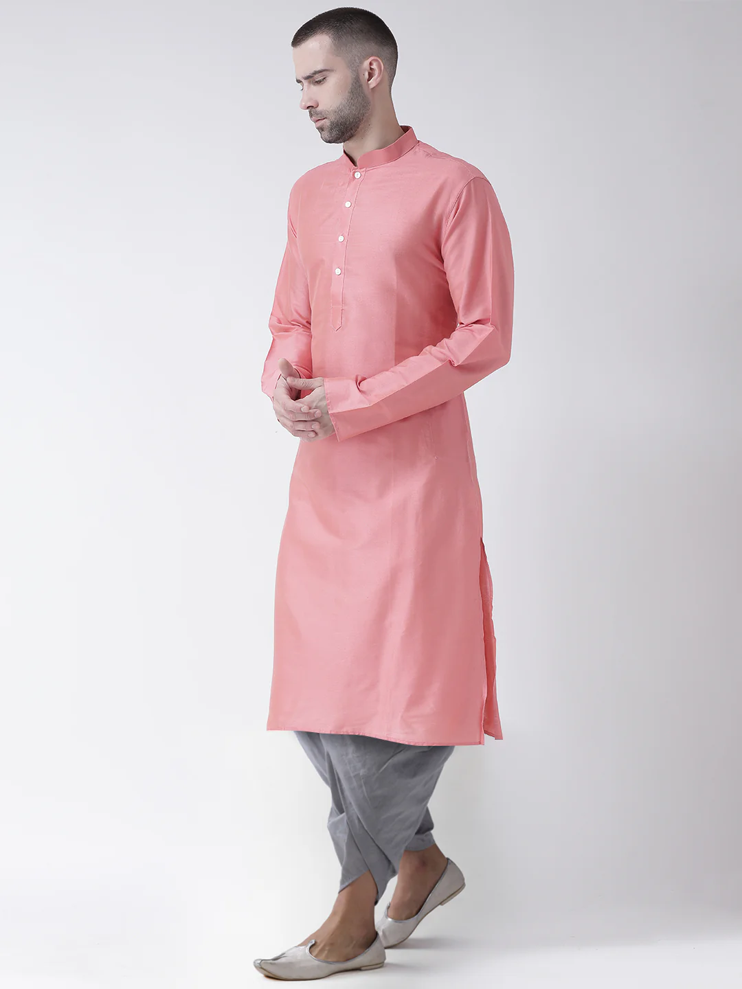 Kisah Men Pink Kurta Dhoti Set - Image 3