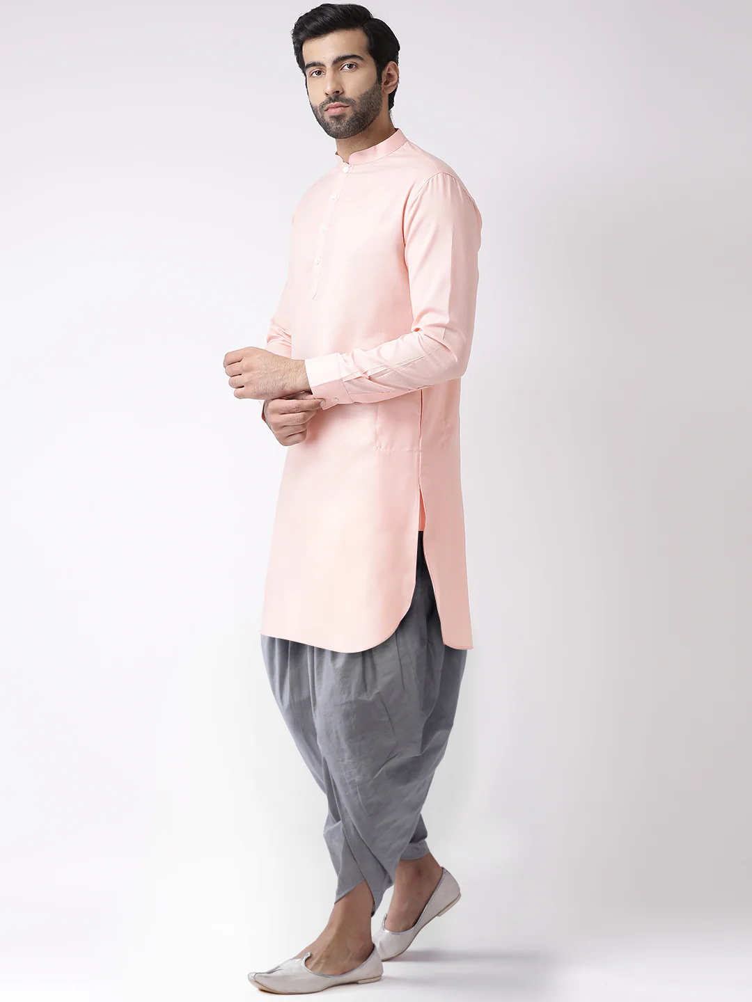 Kisah Men Pink Kurta Dhoti Set - Image 3