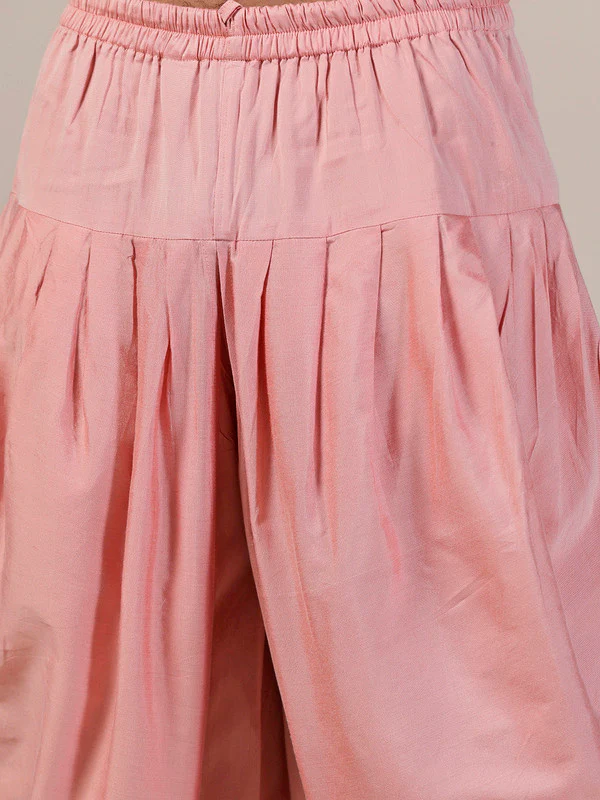 Men Pink Kurta Dhoti Set - Image 6