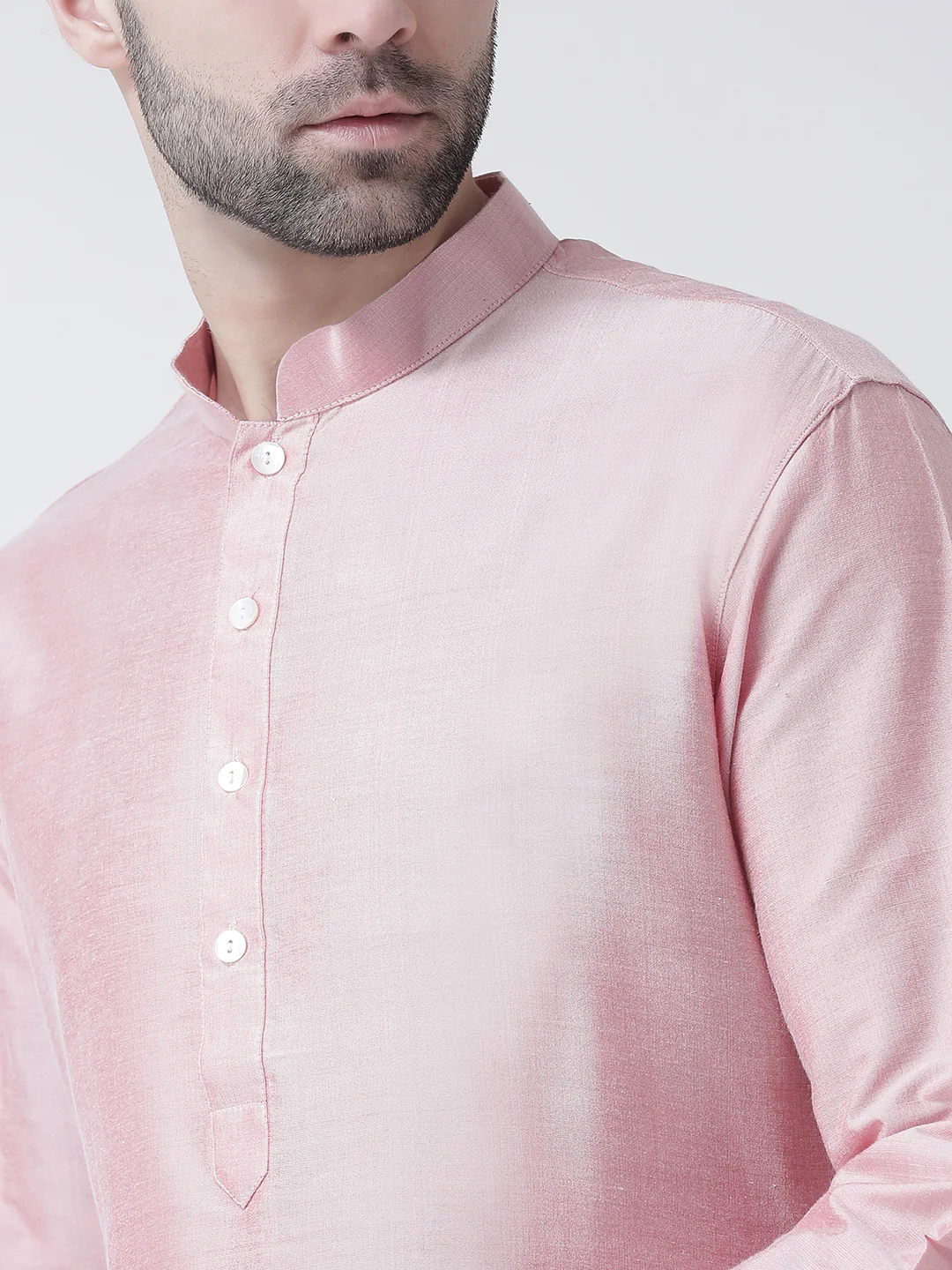 Men Pink Kurta Harem Set - Image 4