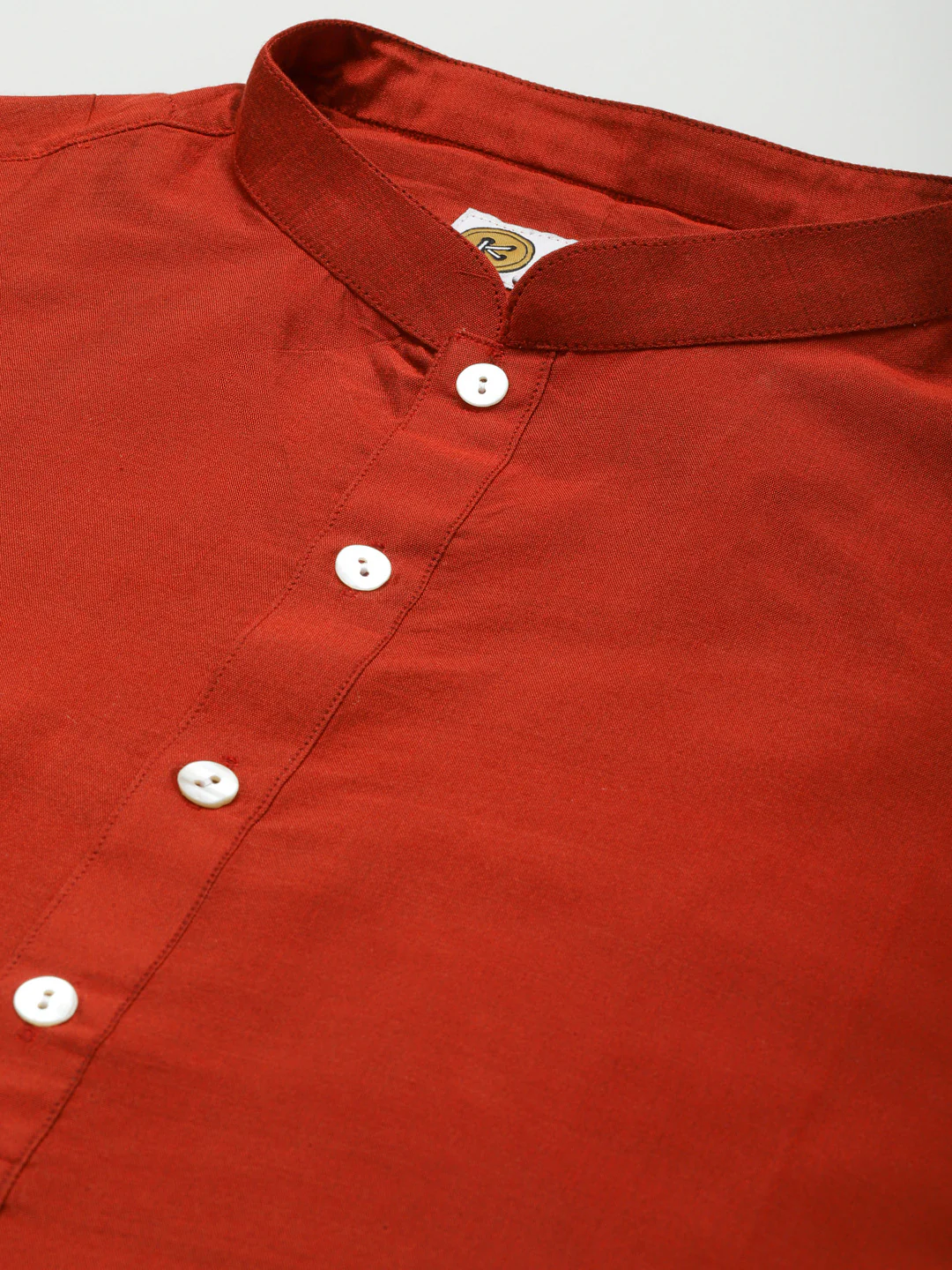 Men Red Kurta Churidar Set With Dupatta - Image 3