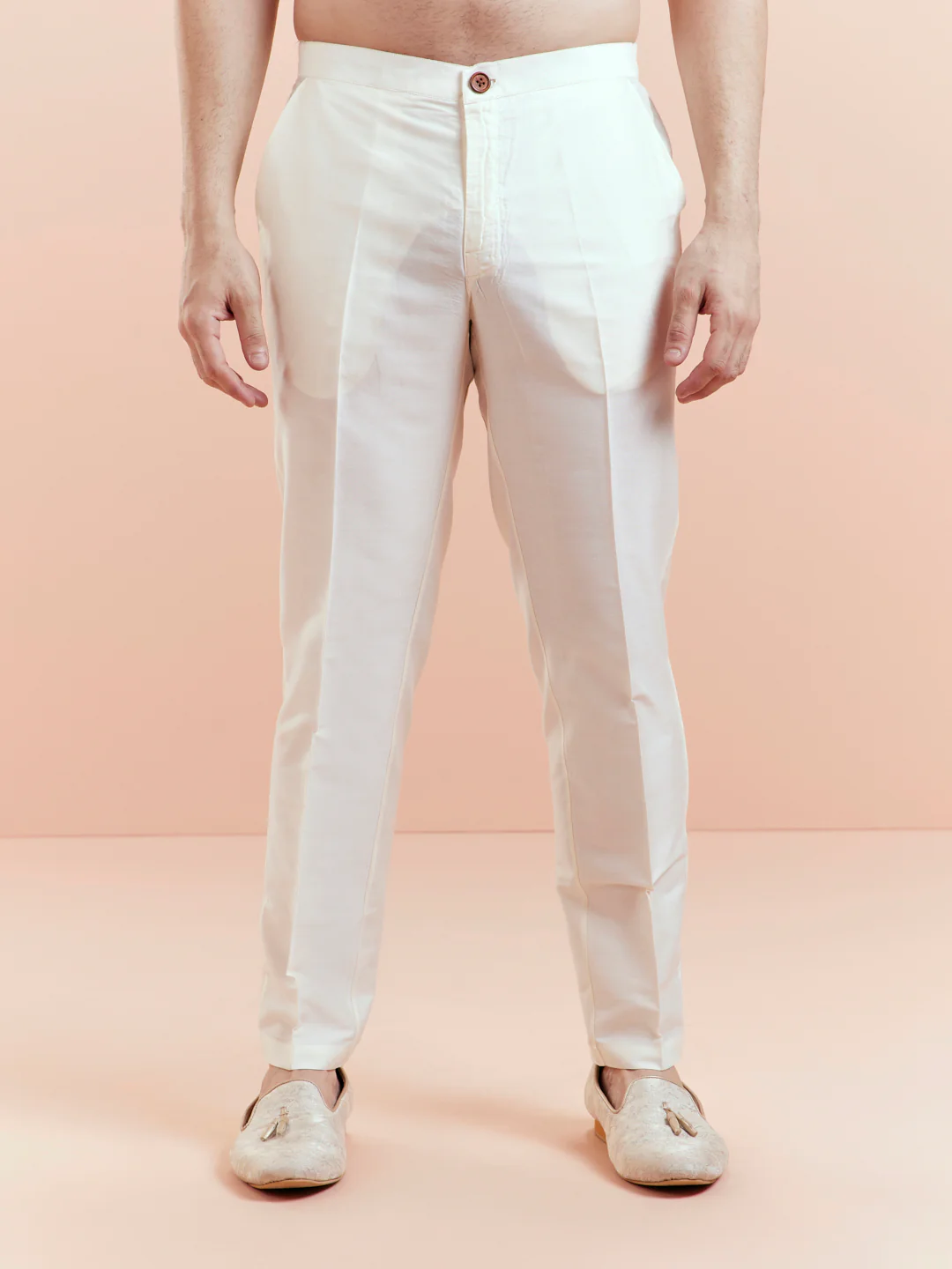 Off White Embroidered Jacket Kurta Trouser Set - Image 7