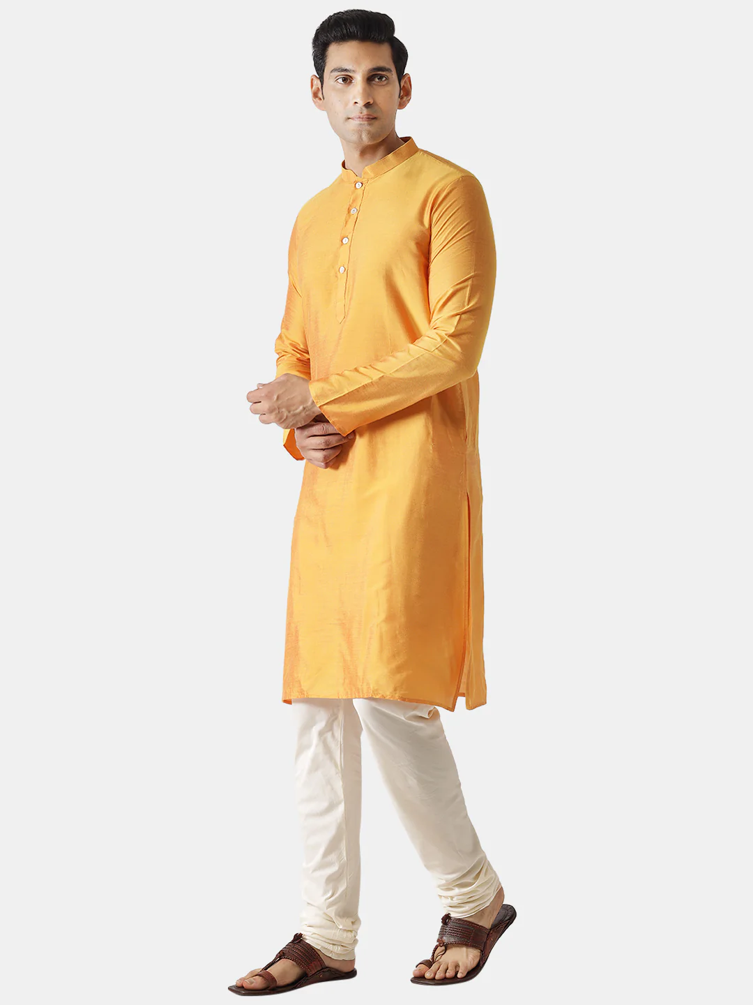 Golden Yellow Kurta Churidar Set - Image 3