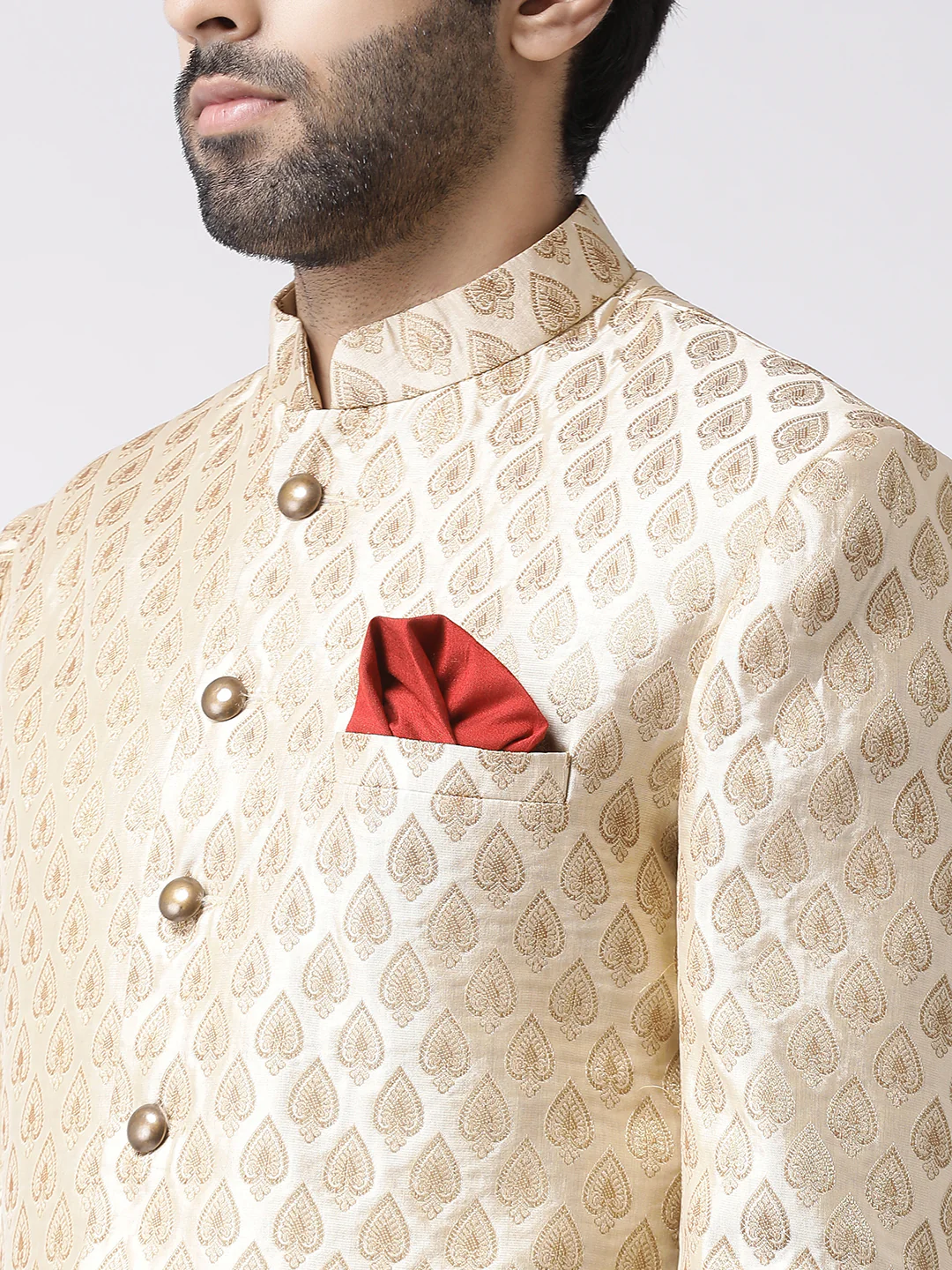 Men's Beige Indowestern Churidar Set - Image 5