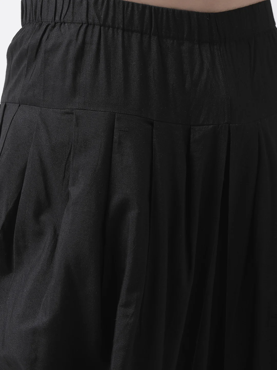 Black Silk Blend Embroidered Nehru Jacket Kurta Dhoti Set - Image 8