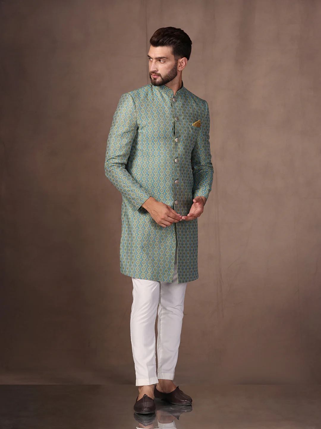 Men's Blue Indowestern Trouser Set - Image 2
