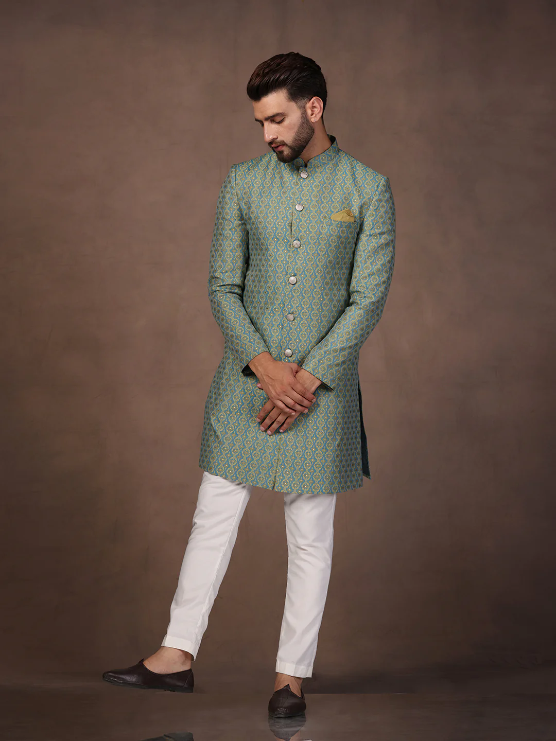 Men's Blue Indowestern Trouser Set - Image 7