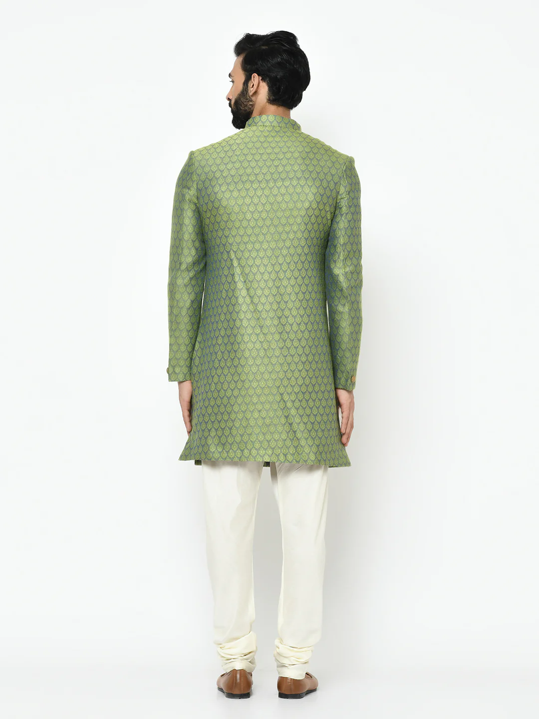 Men's Green Indowestern Churidar Set - Image 4