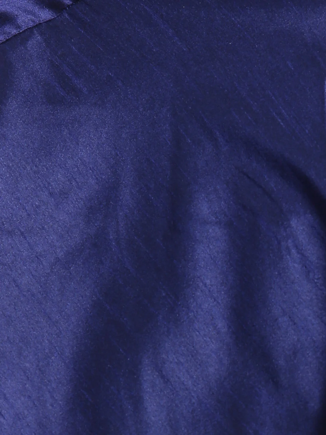 Navy Silk Blend Printed Jacket Kurta Churidar Set - Image 7