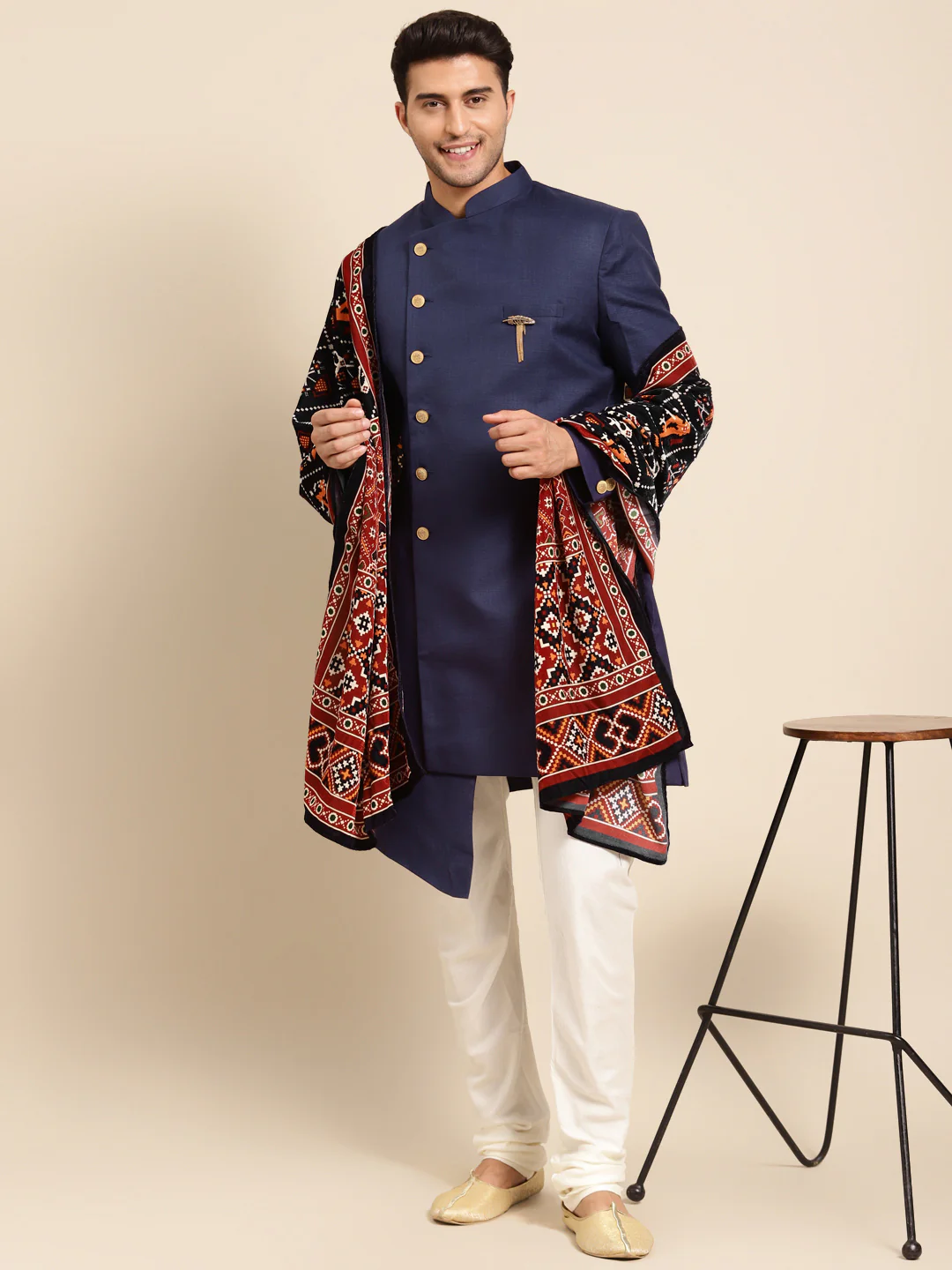Men Multi Color Printed Dupatta - Image 3