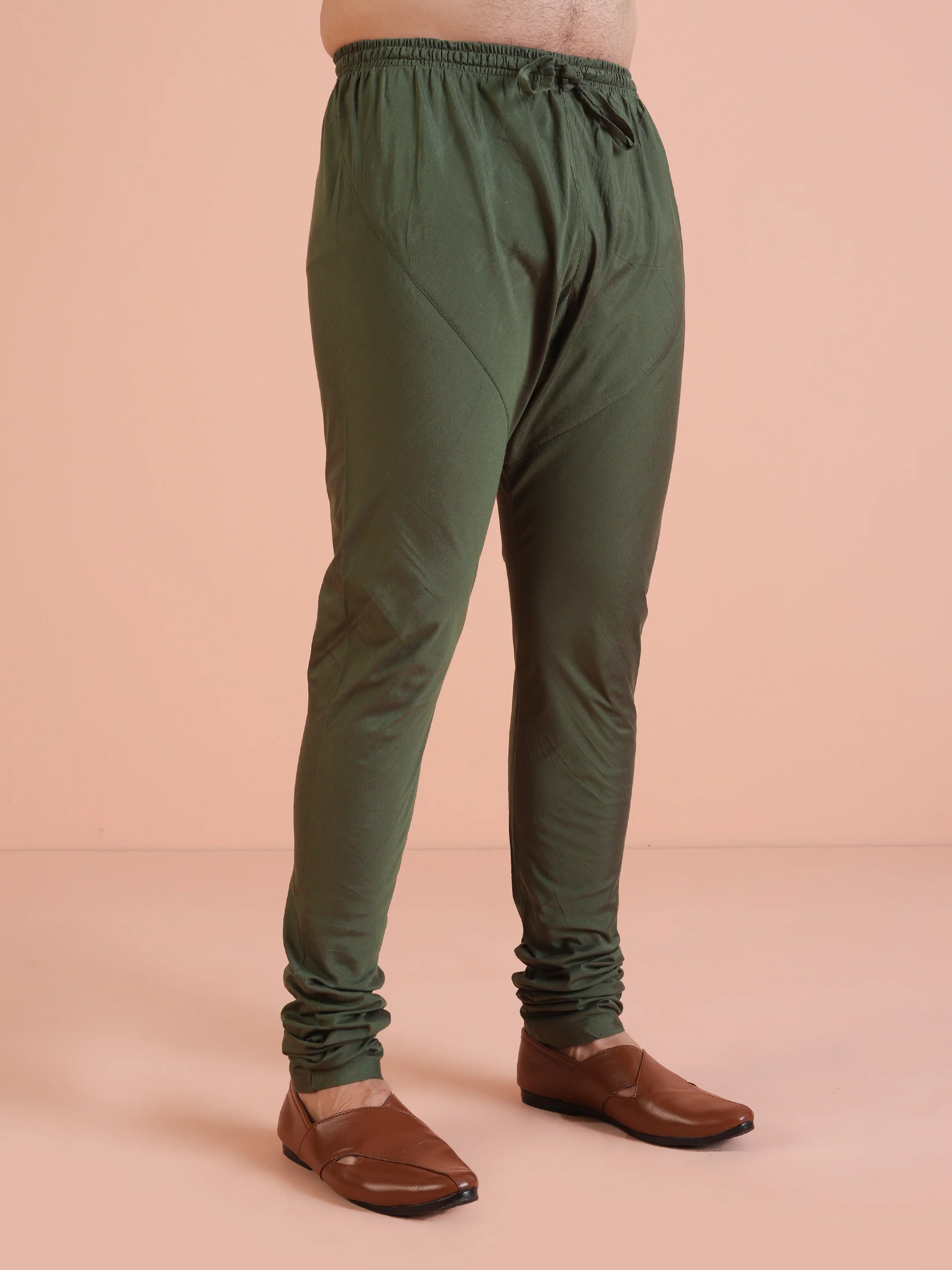 Green Cotton Silk Jacquard Sherwani Kurta Churidar Set - Image 6