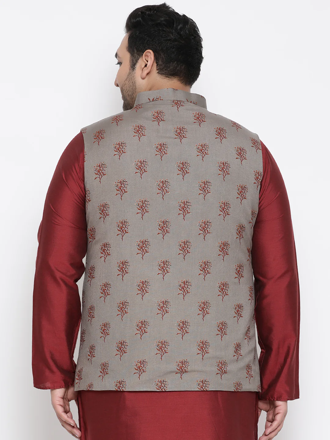 Men Grey Nehru Jacket - Image 4