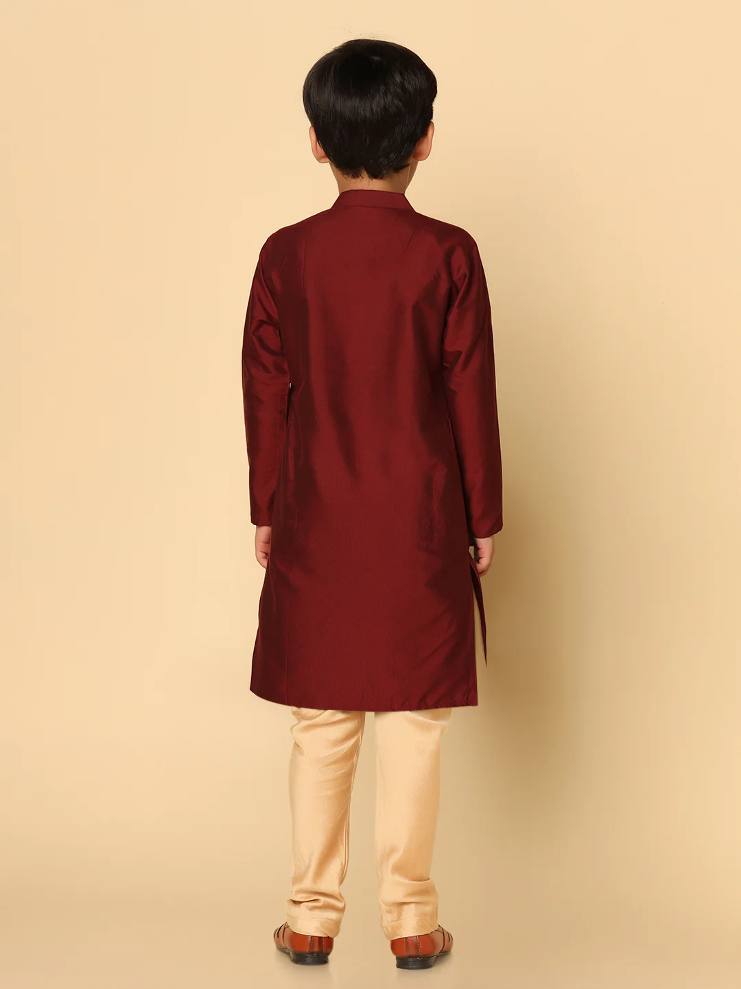 Boy's Maroon Kurta - Image 4