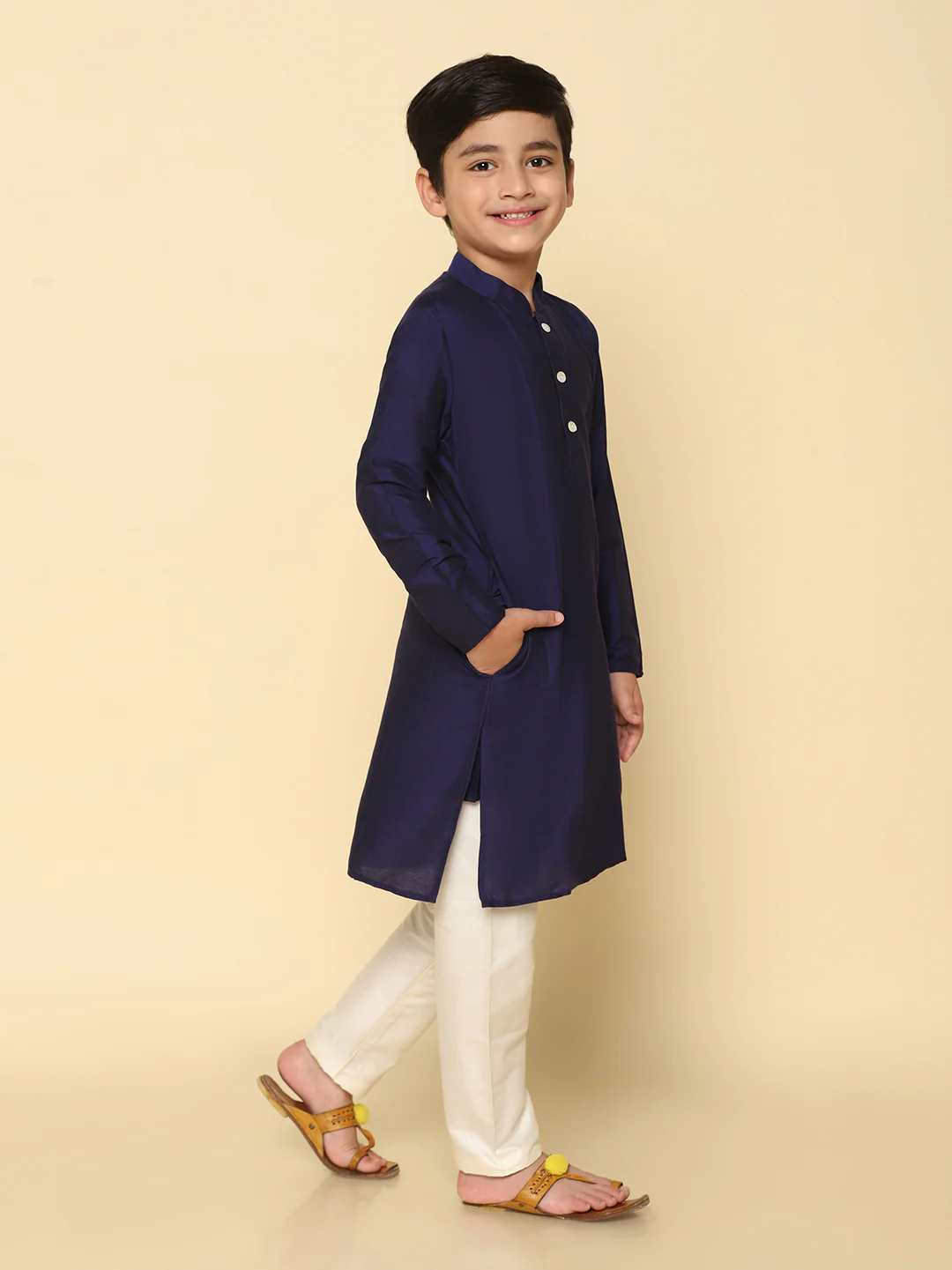 Boy's Navy Blue Kurta - Image 3