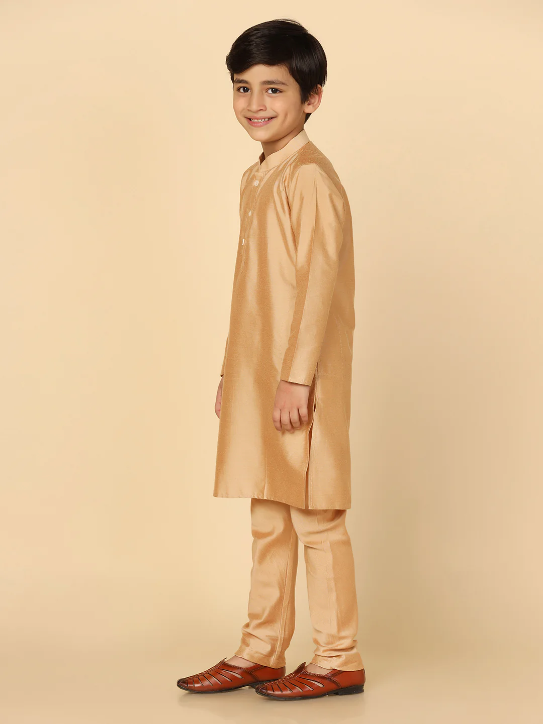 Boy's Gold Kurta - Image 2