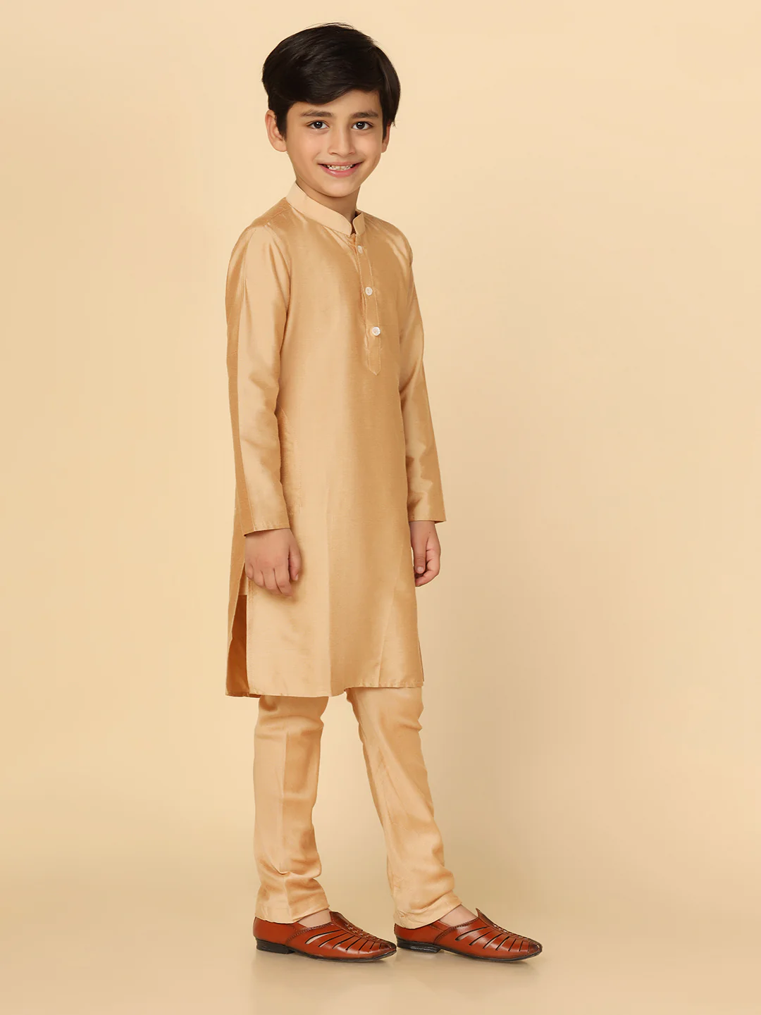Boy's Gold Kurta - Image 3