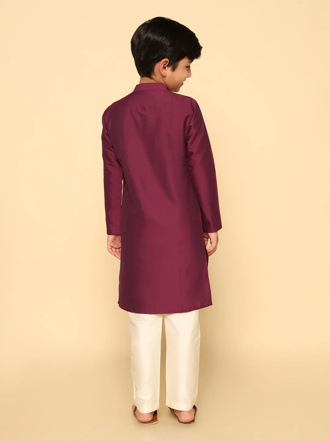 Boy's Magenta Kurta - Image 4