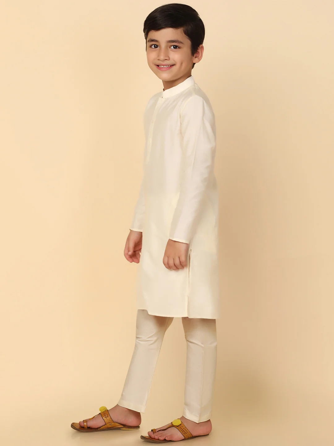 Boy's Off White Kurta - Image 3