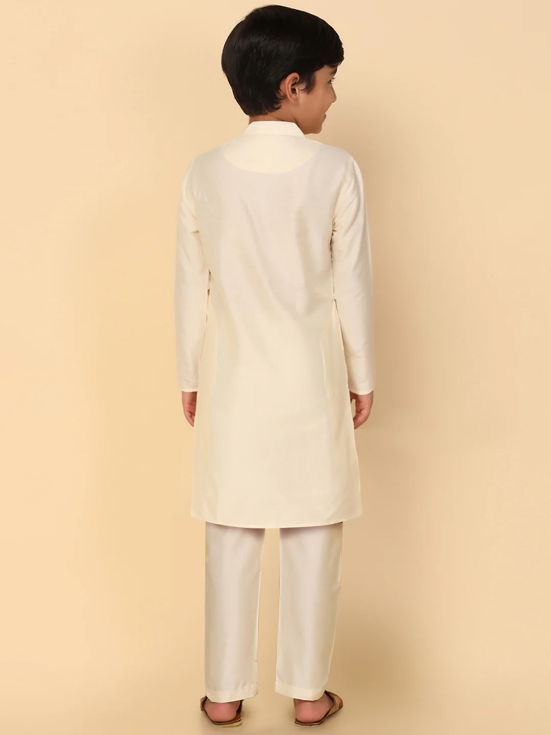 Boy's Off White Kurta - Image 4