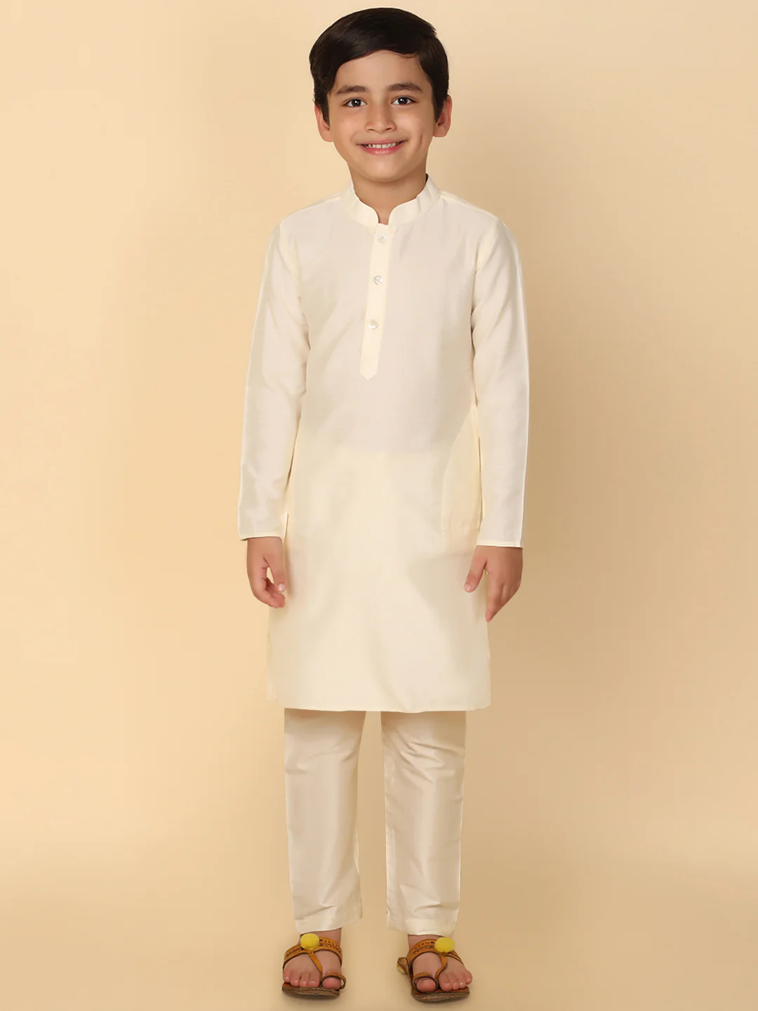 Boy's Off White Kurta - Image 5