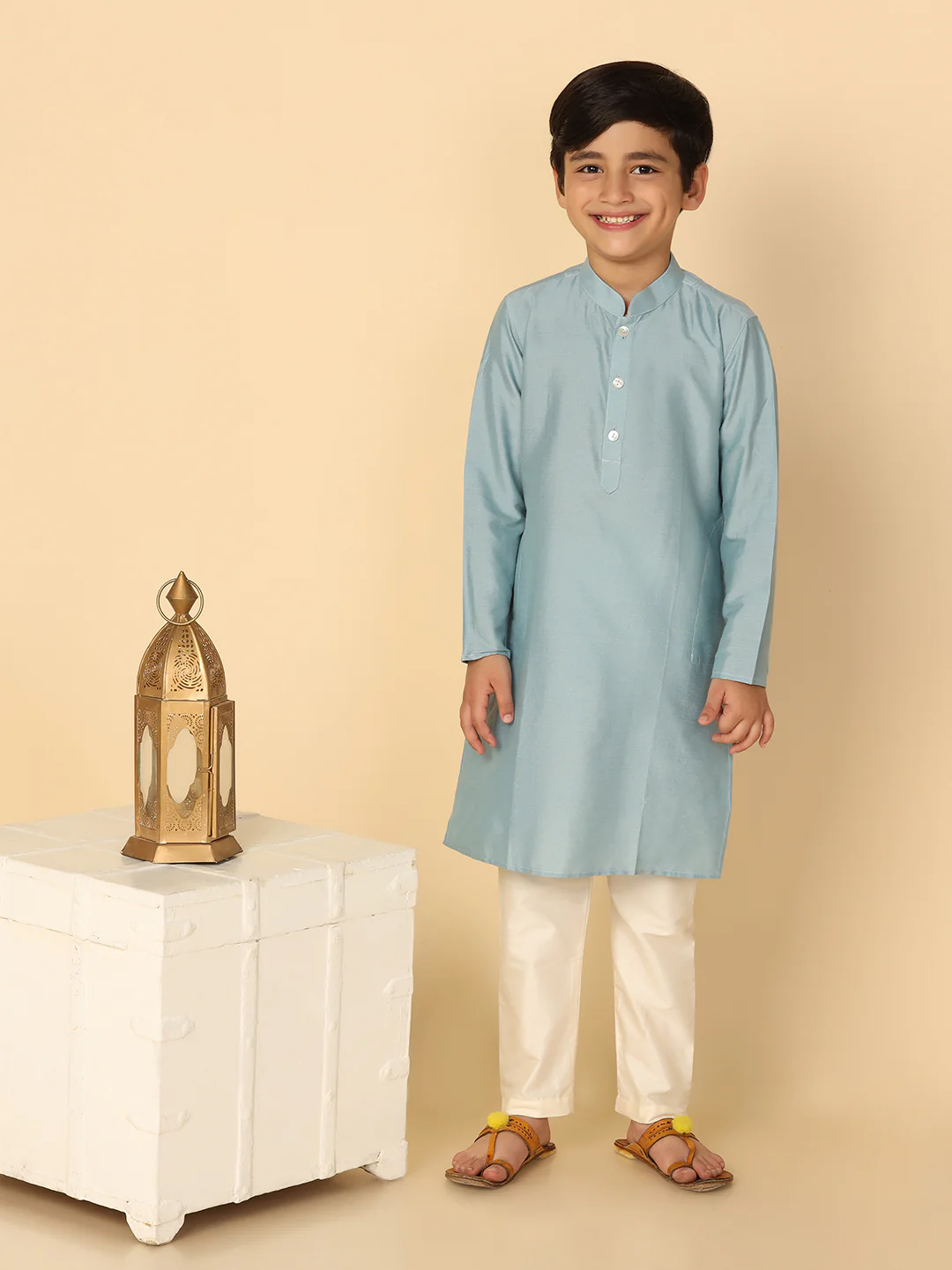 Boy's Dirty Blue Kurta - Image 6