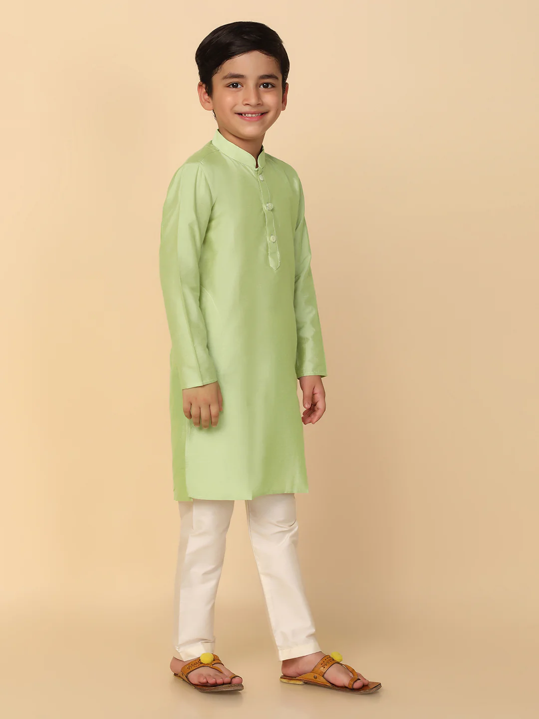 Boy's Light Green Kurta - Image 2