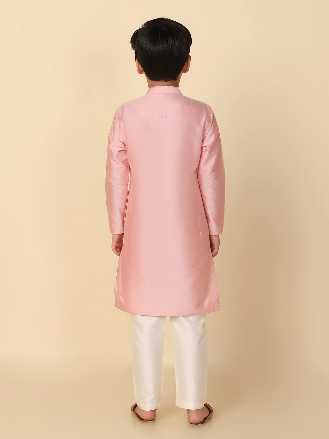 Boy's Light pink Kurta Pyjama Set - Image 4