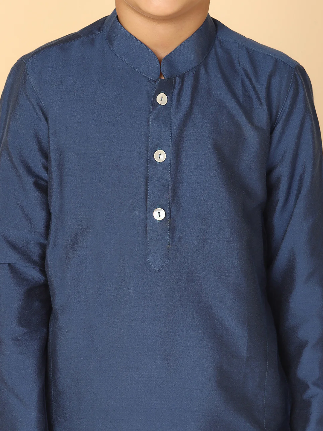 Boy's Blue Kurta Pyjama Set - Image 5