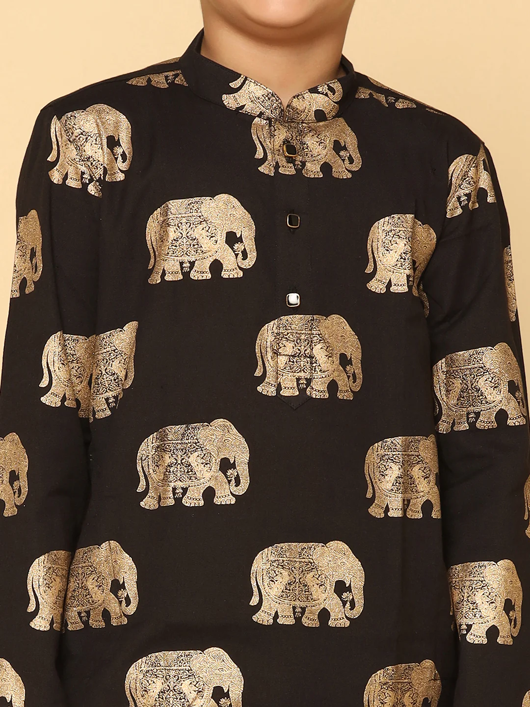 Boy's Black Kurta Dhoti Set - Image 5