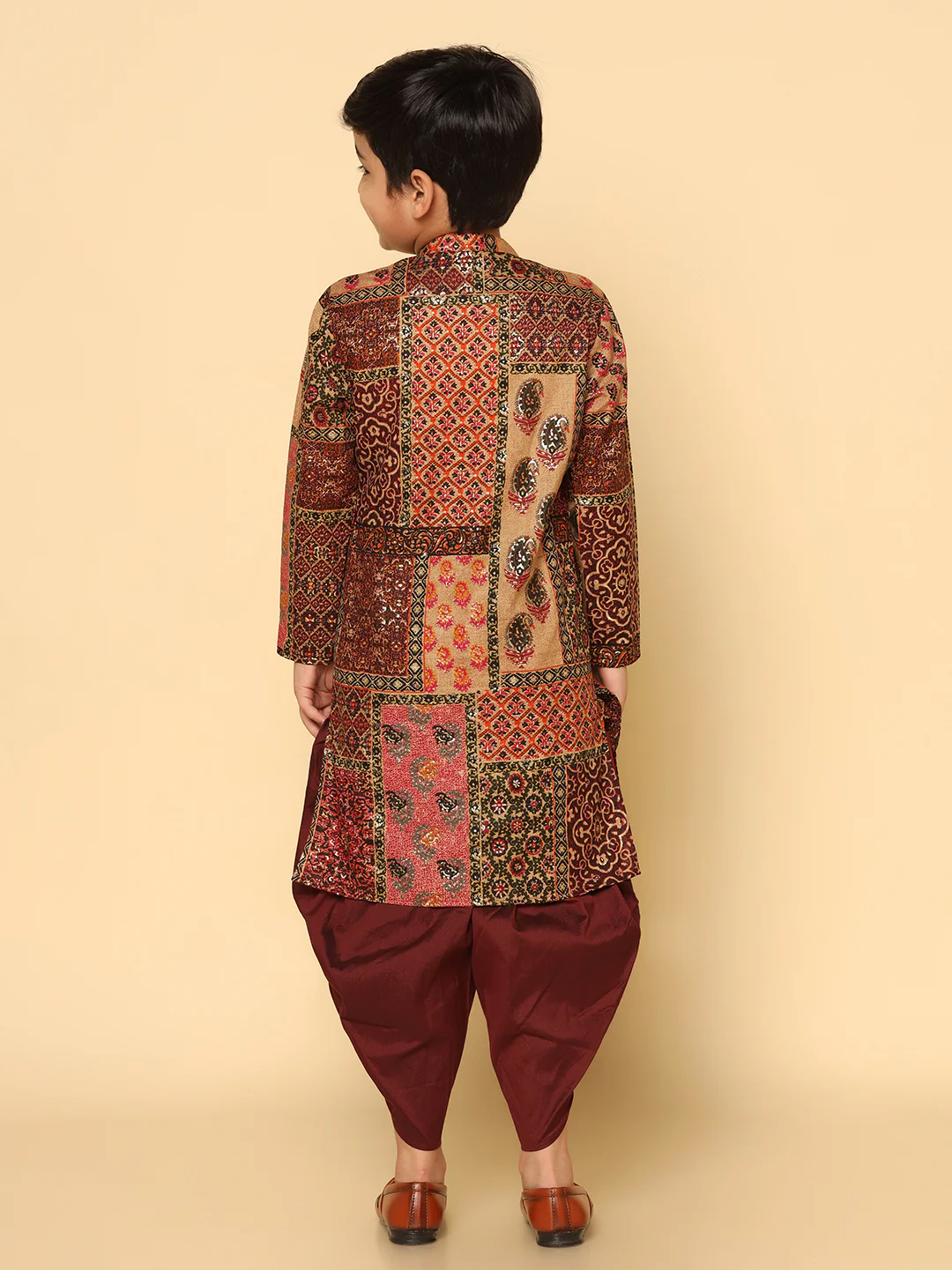 Boy's Multicolor  Kurta Dhoti Set - Image 4