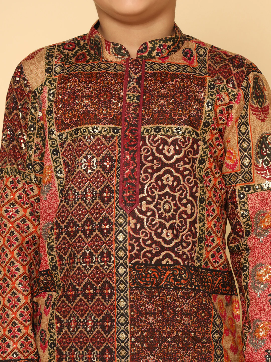 Boy's Multicolor  Kurta Dhoti Set - Image 5