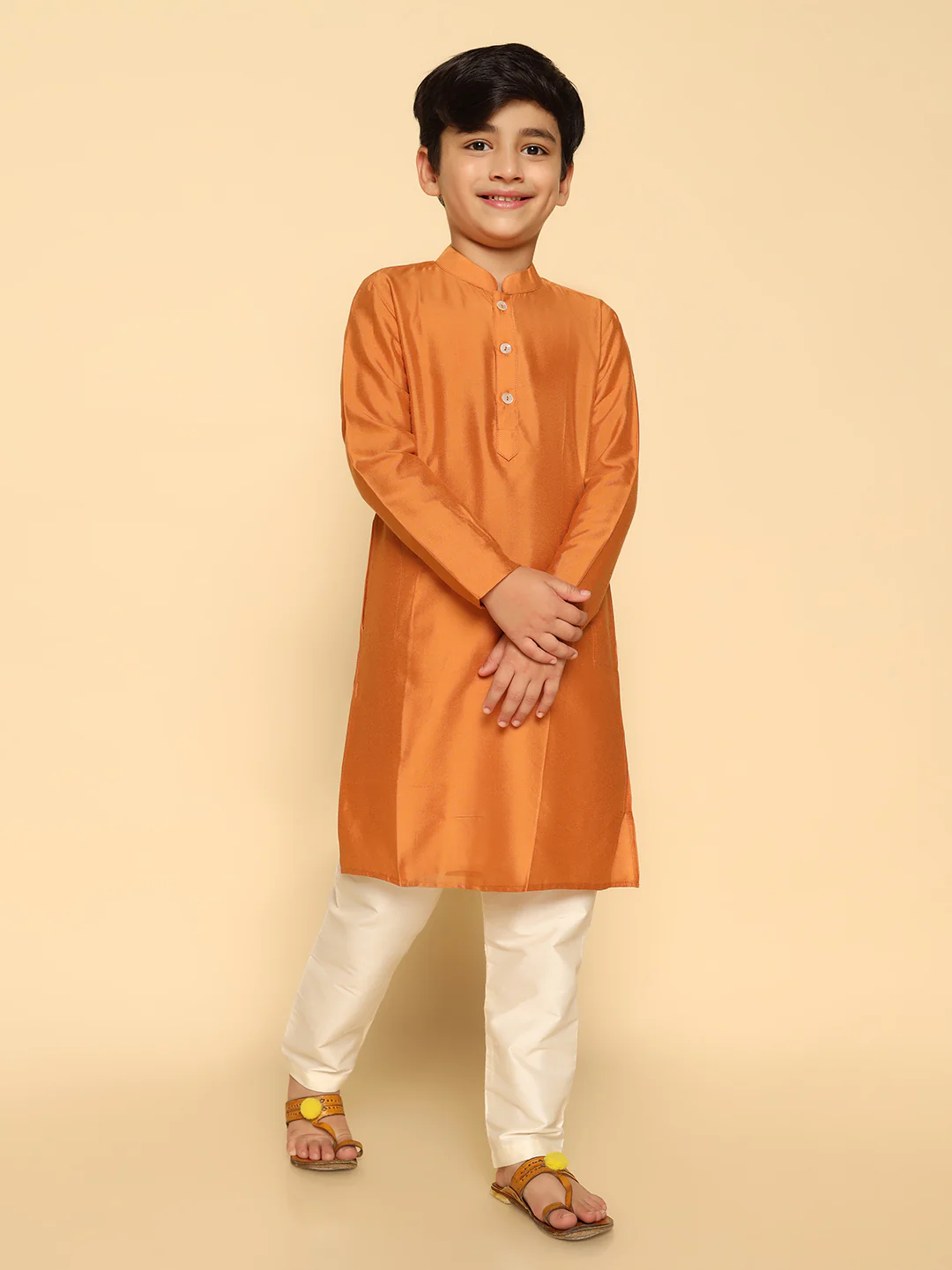 Boy's Mustard Kurta - Image 2