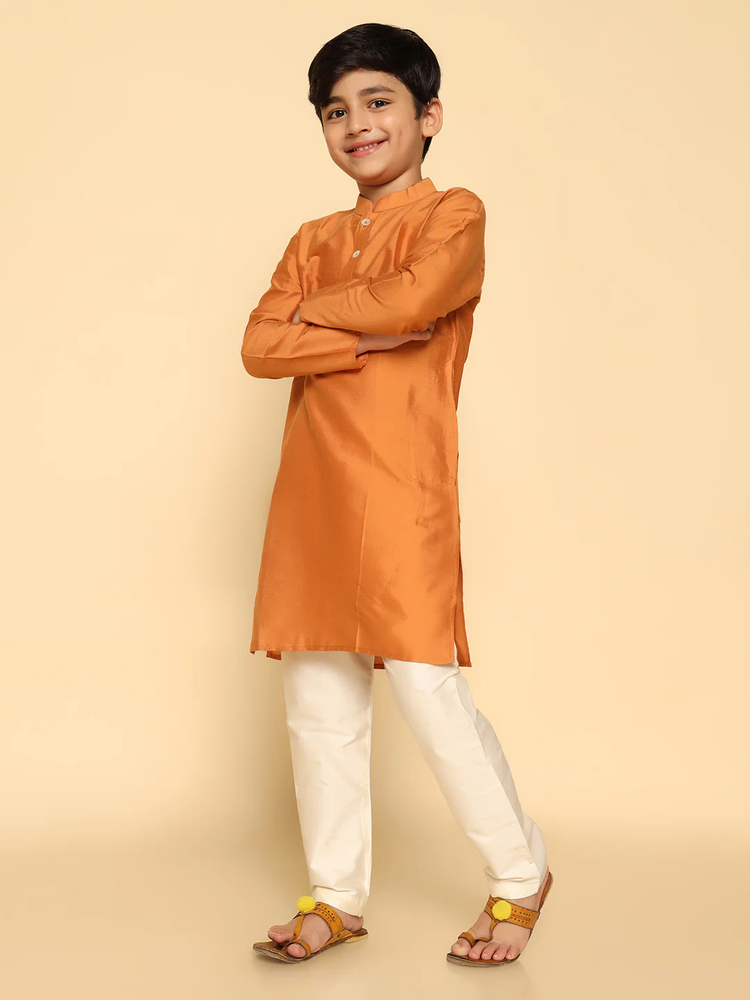 Boy's Mustard Kurta - Image 3
