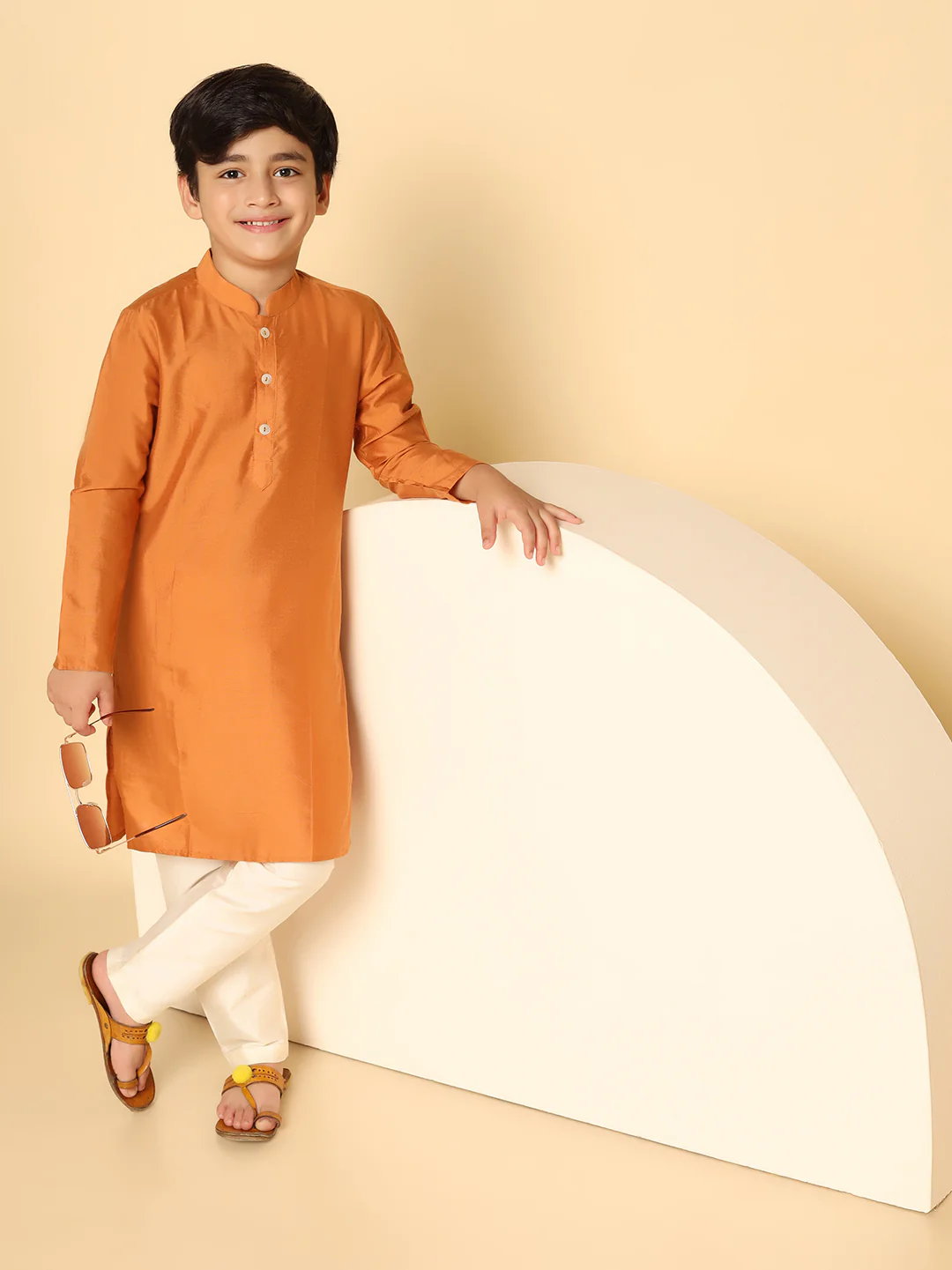 Boy's Mustard Kurta - Image 6