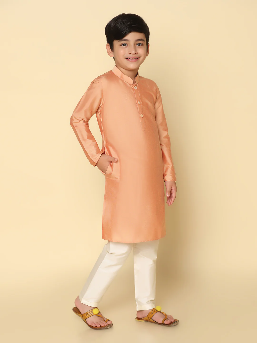 Boy's Coral Kurta - Image 3