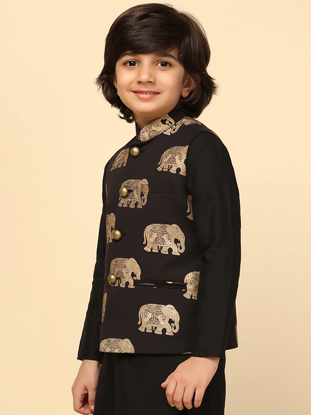 Boy's Black Foil Printed Jacket - Image 3
