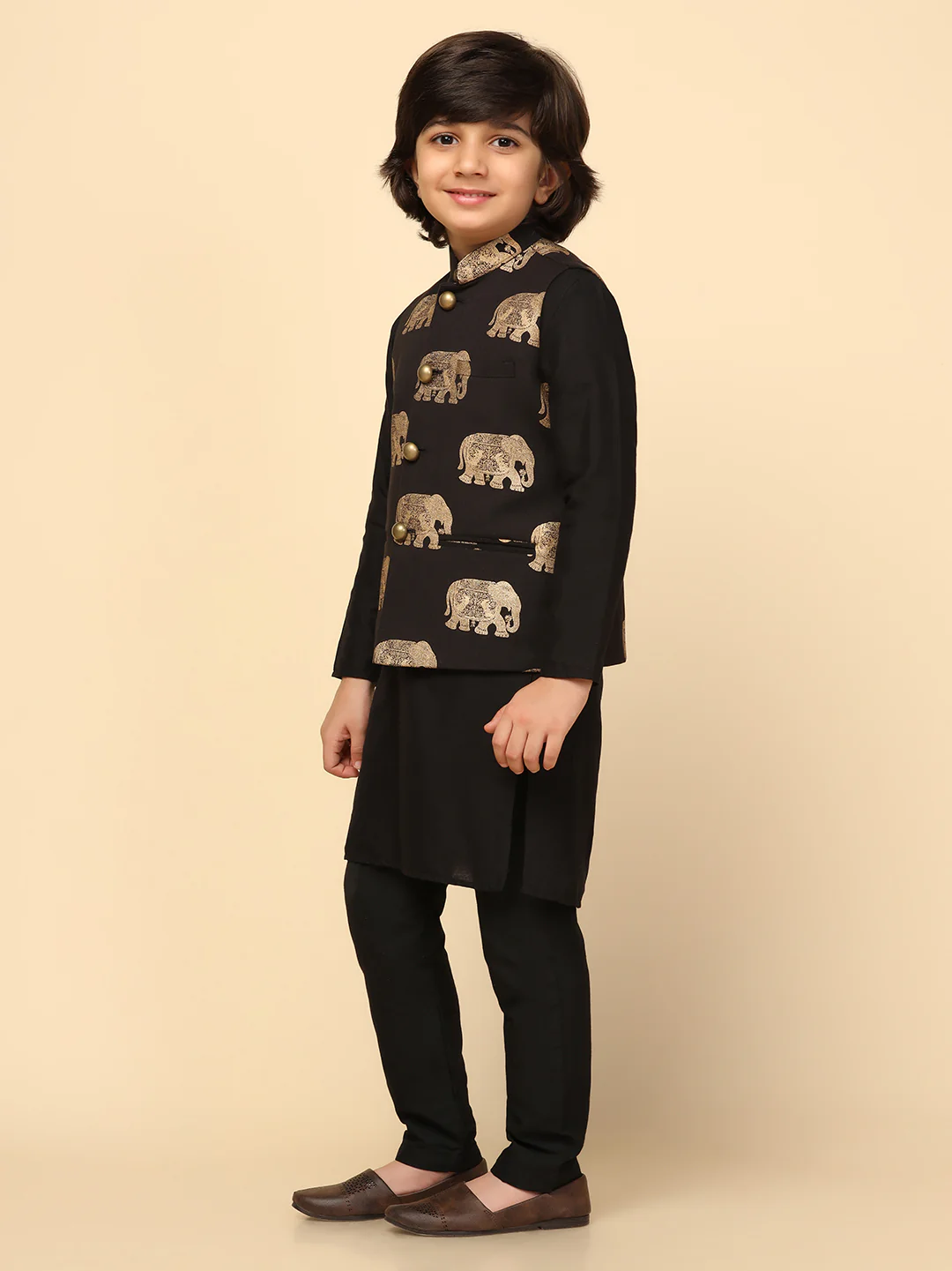 Boy's Black Foil Printed Jacket - Image 6