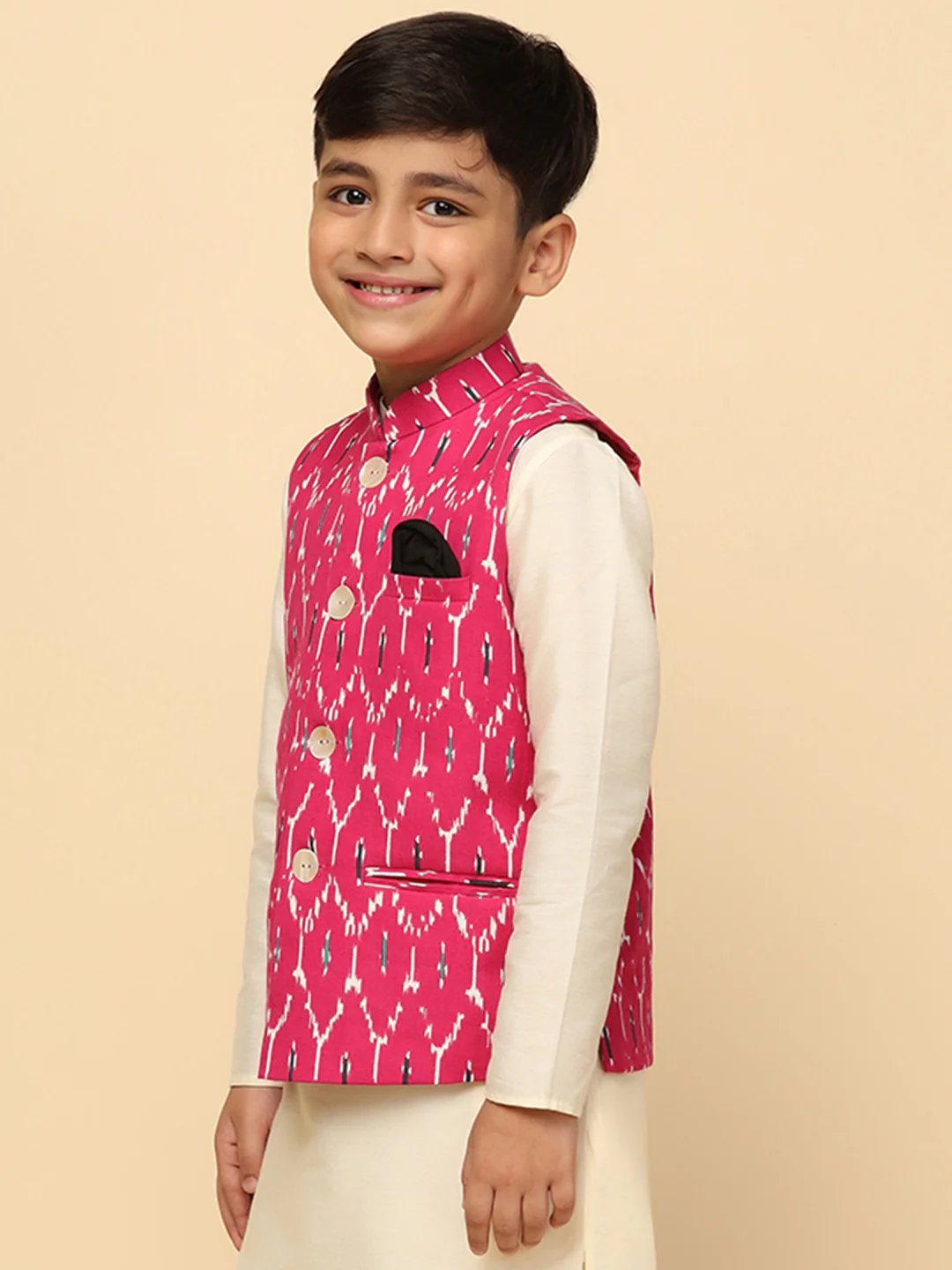 Boy's Pink Printed Jacket - Image 3