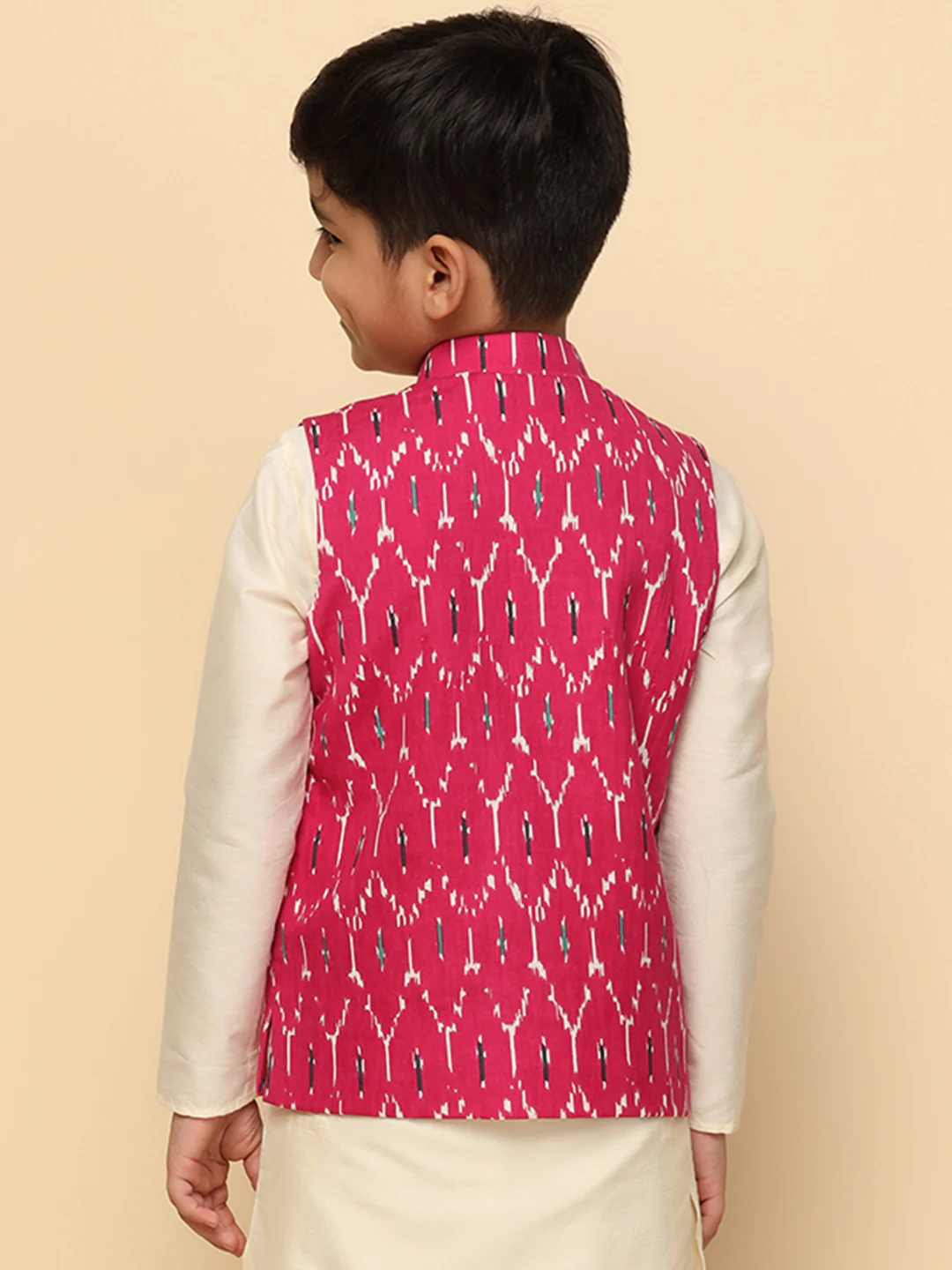 Boy's Pink Printed Jacket - Image 4