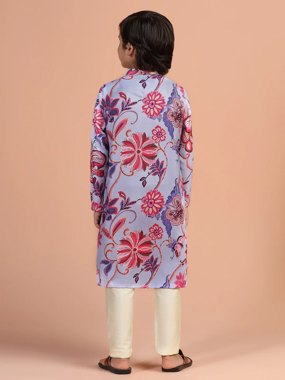 Lavender Floral Printed Kurta - Image 4
