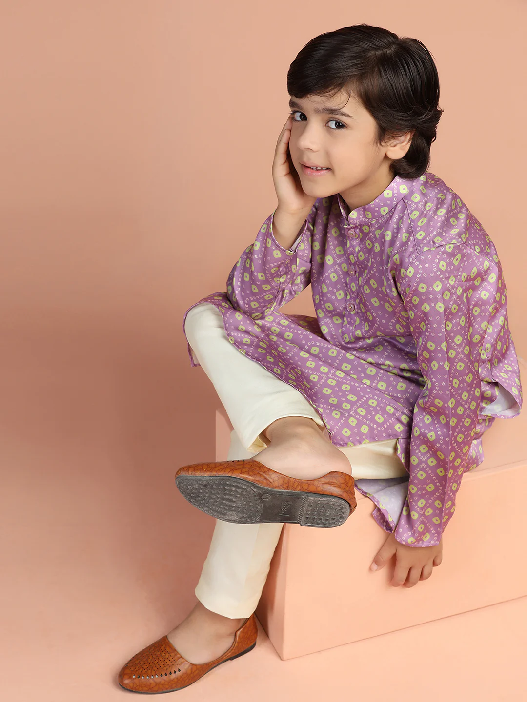 Lavender Geometric Kurta - Image 8