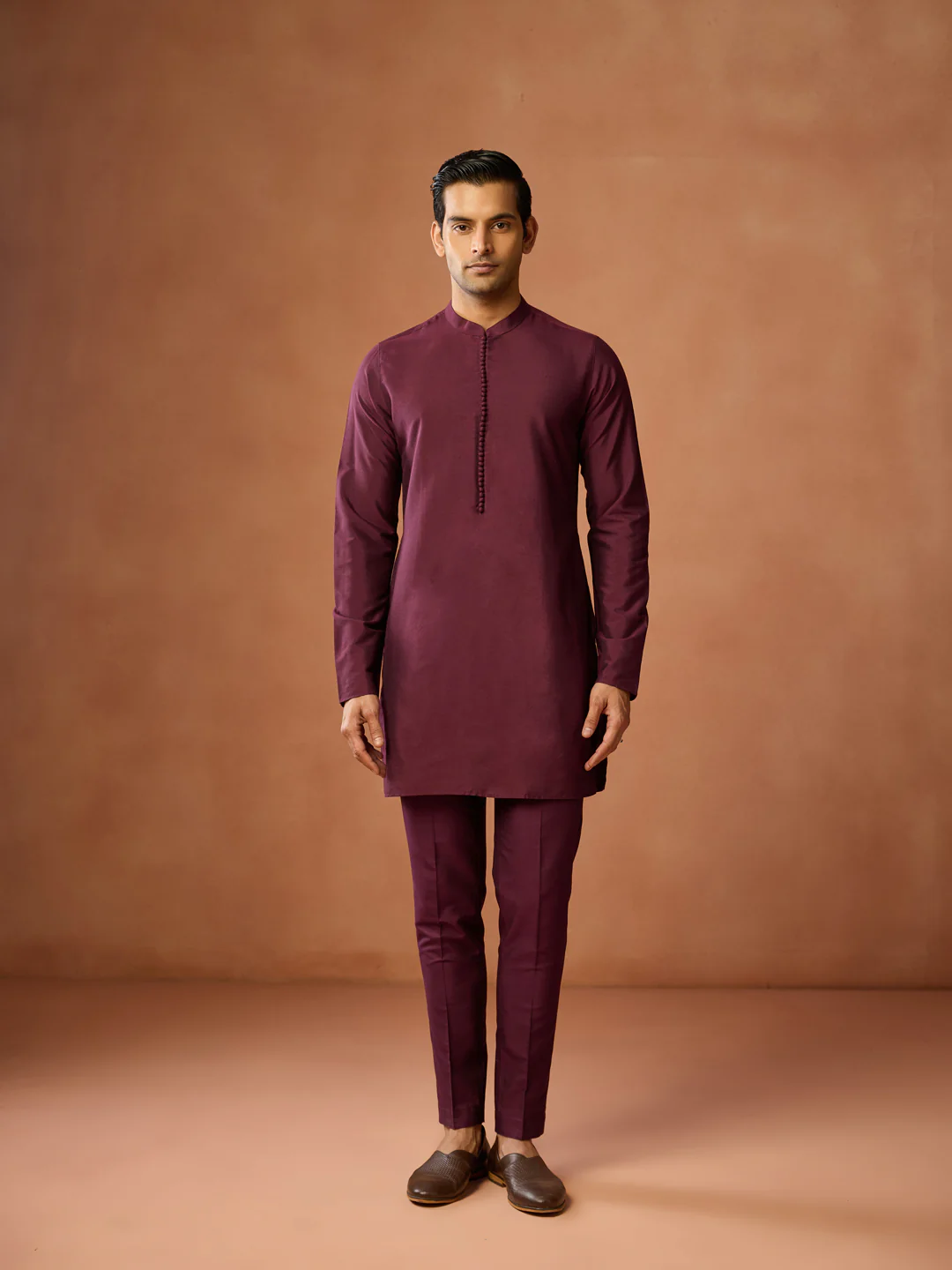 Maroon Silk Blend Embroidered Bandhgala Jodhpuri Set - Image 7