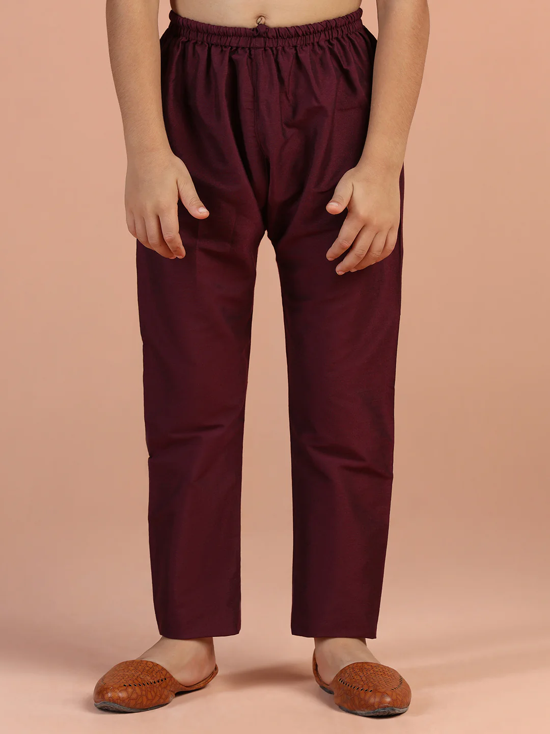 Maroon Printed Jacket Kurta Set for Kids - Image 6